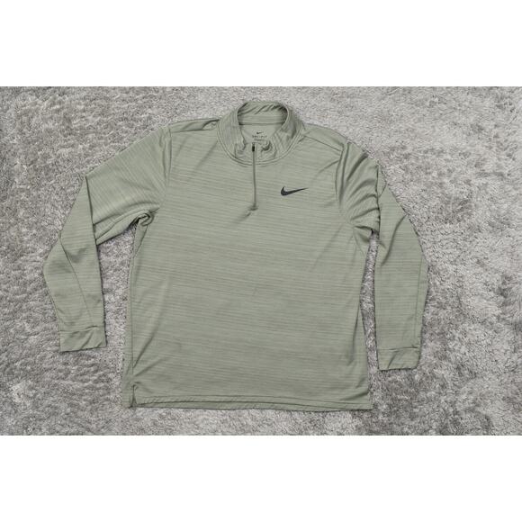 Nike Green Pullover Sweater XL Polyester - Preowned Quarter Zip Athletic - Picture 4 of 7